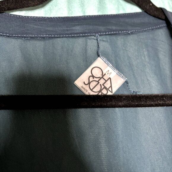 Chaser NWOT Navy Mesh Open Front Cardigan Cover Up Medium - Picture 5 of 5